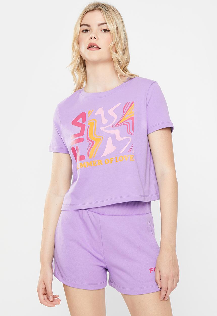 FILA - Goldie crop box top - chalk violet