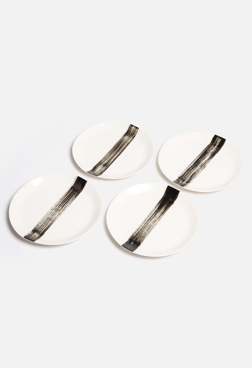 Urchin Art - Set of 4 Brushstroke Side Plates