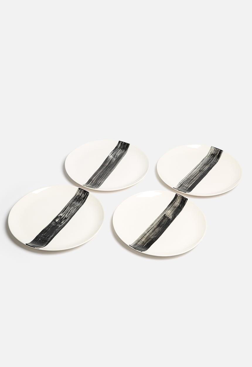 Urchin Art - Set of 4 Brushstroke Dinner Plates