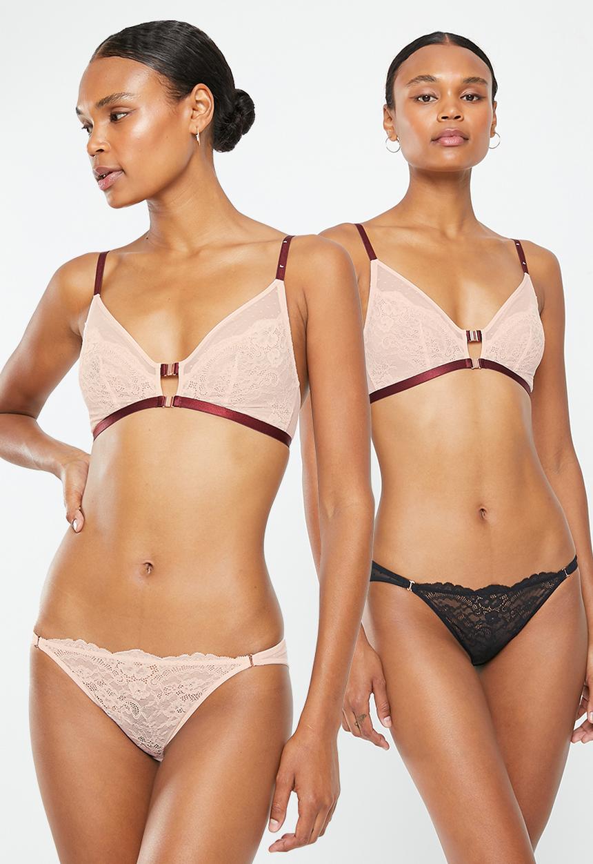 DORINA - Hiya 2 pack brief - pink & black