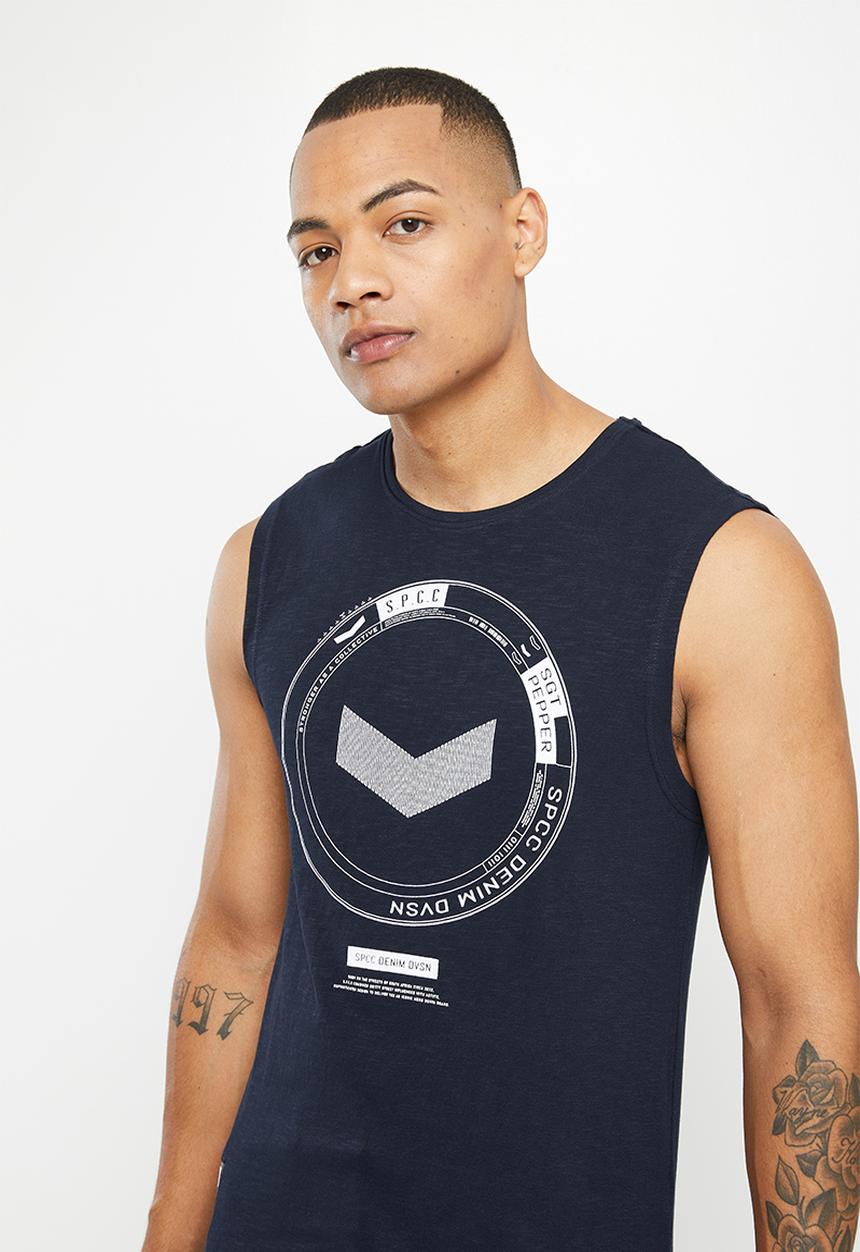 S.P.C.C - Beck sleeveless tee  - navy