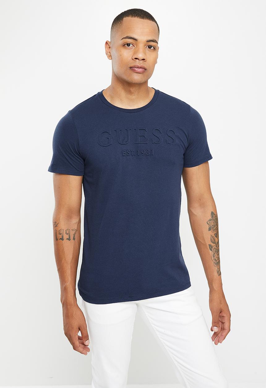 GUESS - Short sleeve guess la embossed tee - new navy