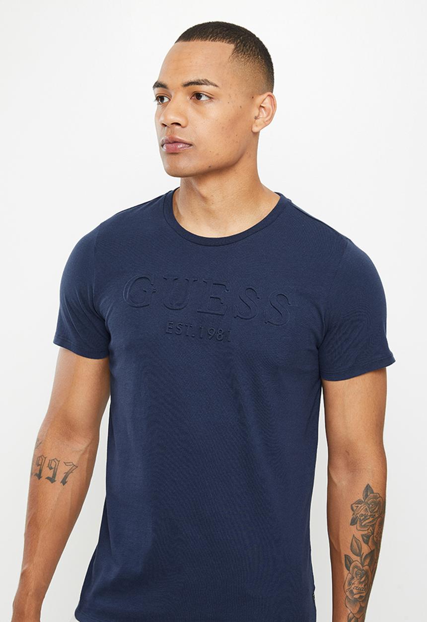 GUESS - Short sleeve guess la embossed tee - new navy