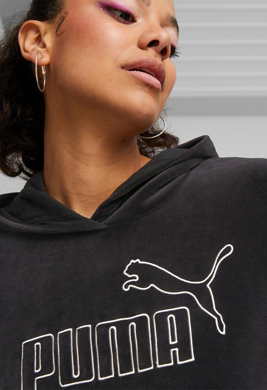 PUMA - Ess+ velour hoodie - puma black