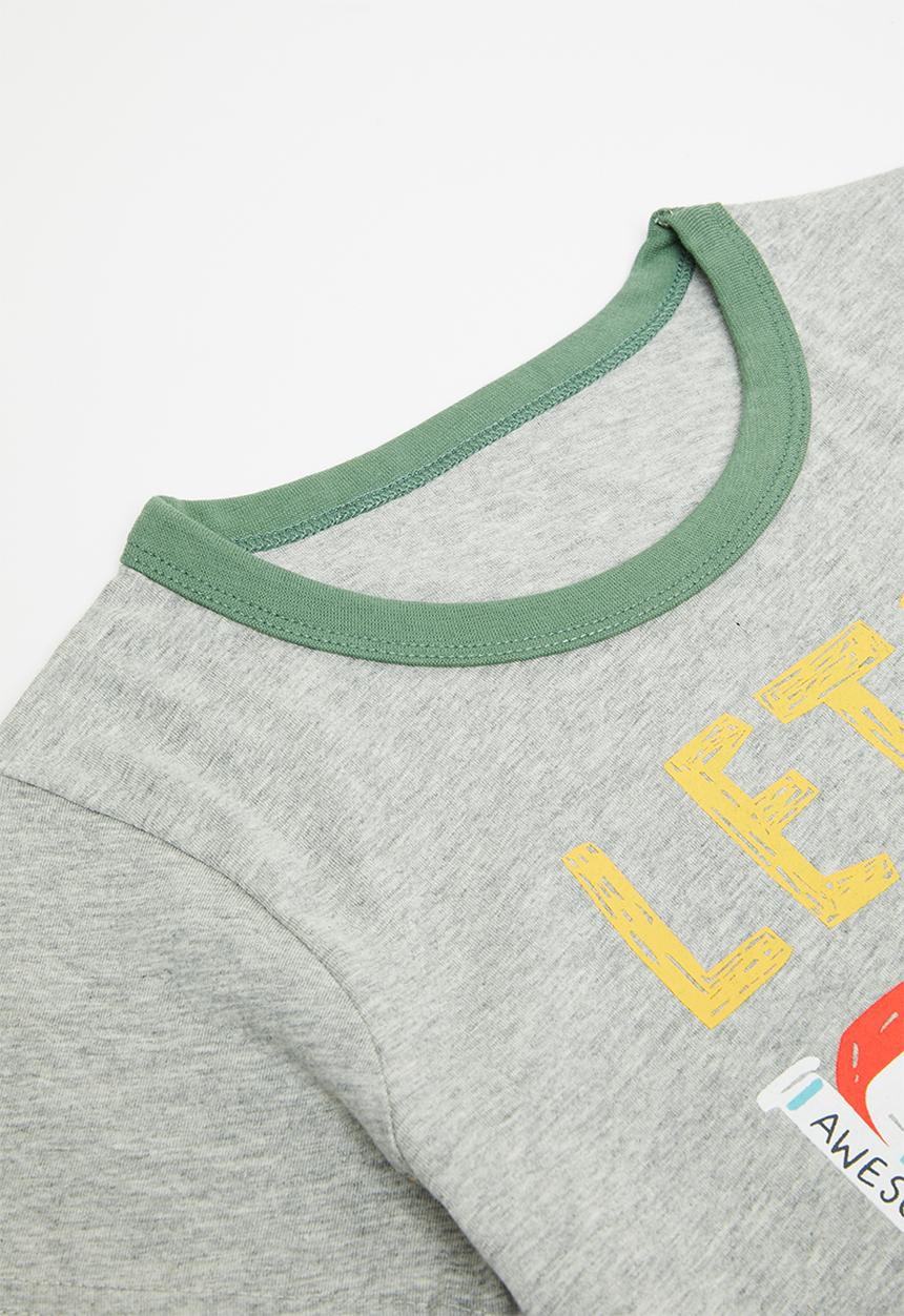Pop Candy - Tee & short set - grey & green