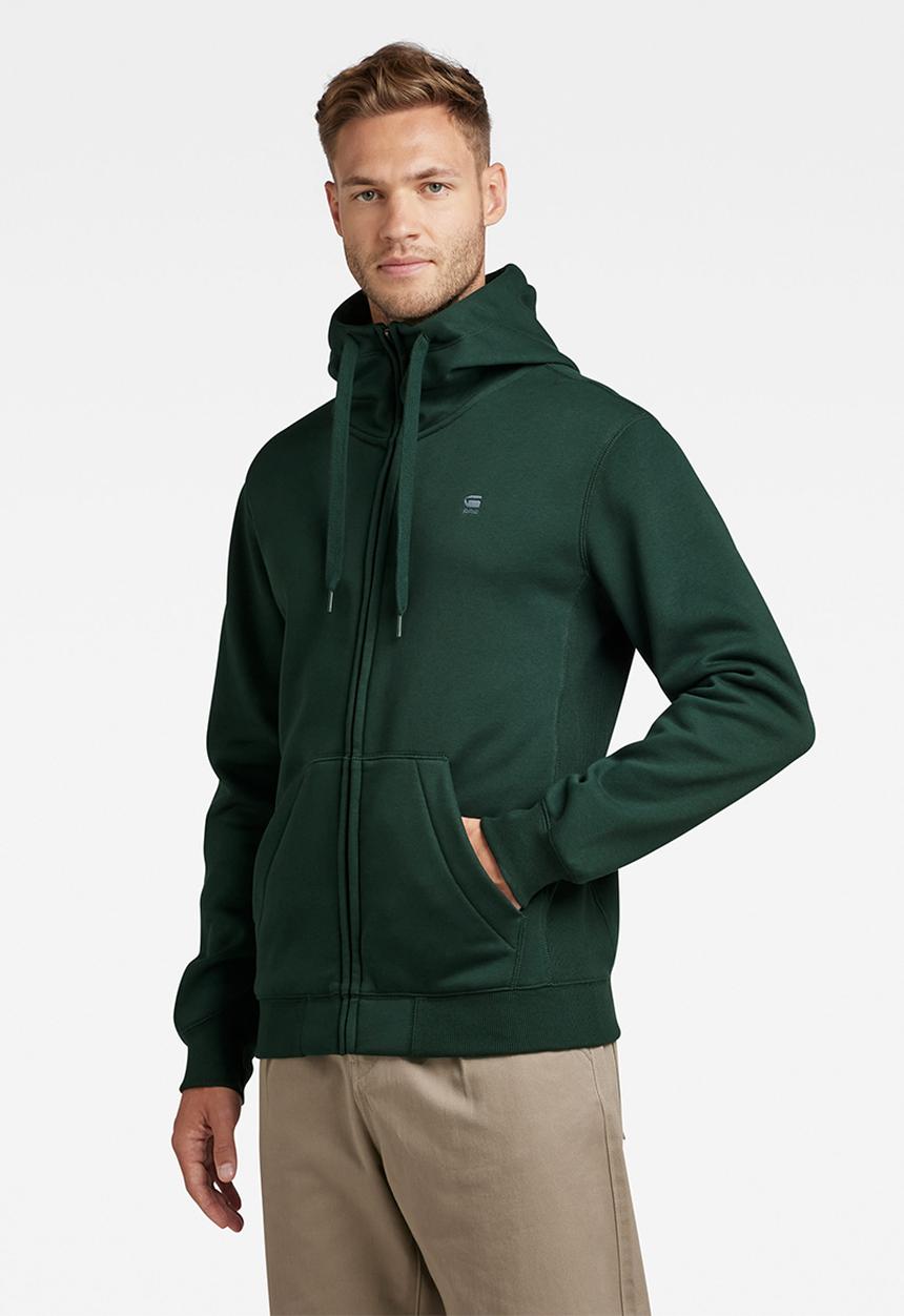 G-STAR - Premium core hooded zip sweater long sleeve - laub