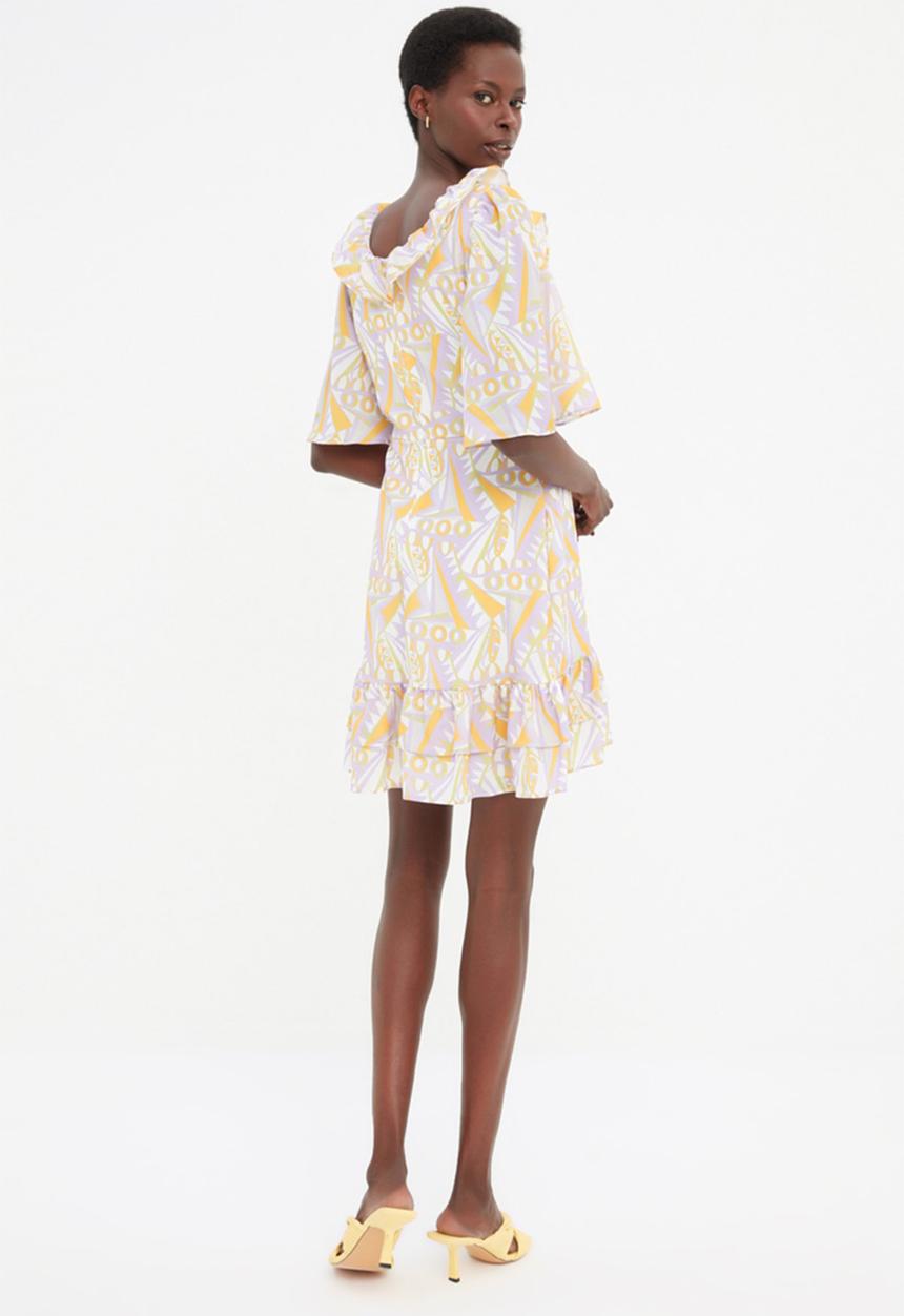 Trendyol - Print ruffle hem dress - multi