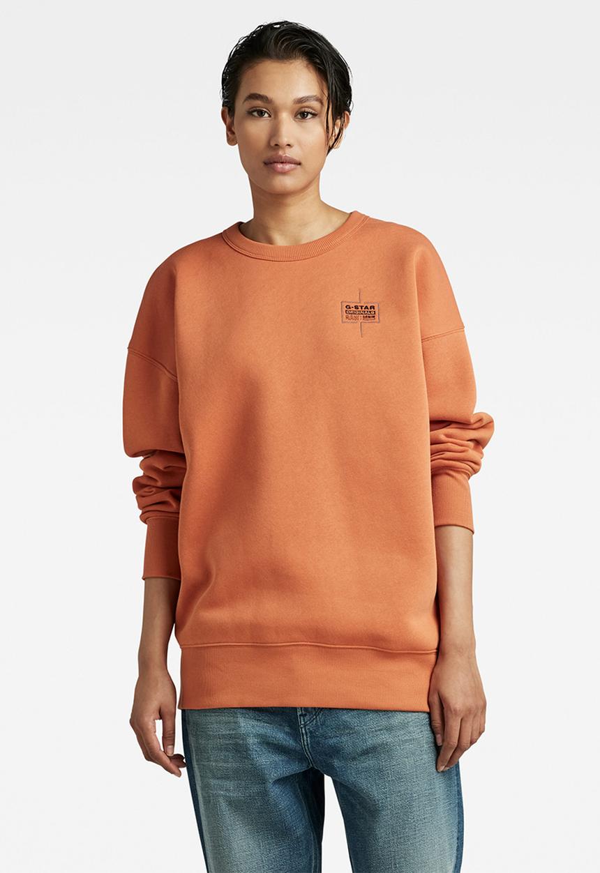 G-STAR - Unisex core oversized r sweater - autumn leaf