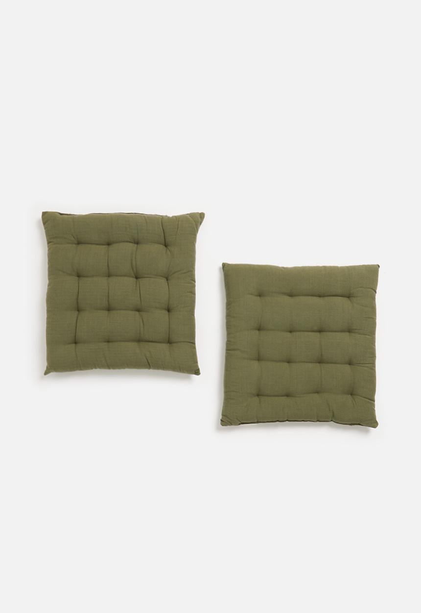 H&S - Set of 2 chair pad - olive
