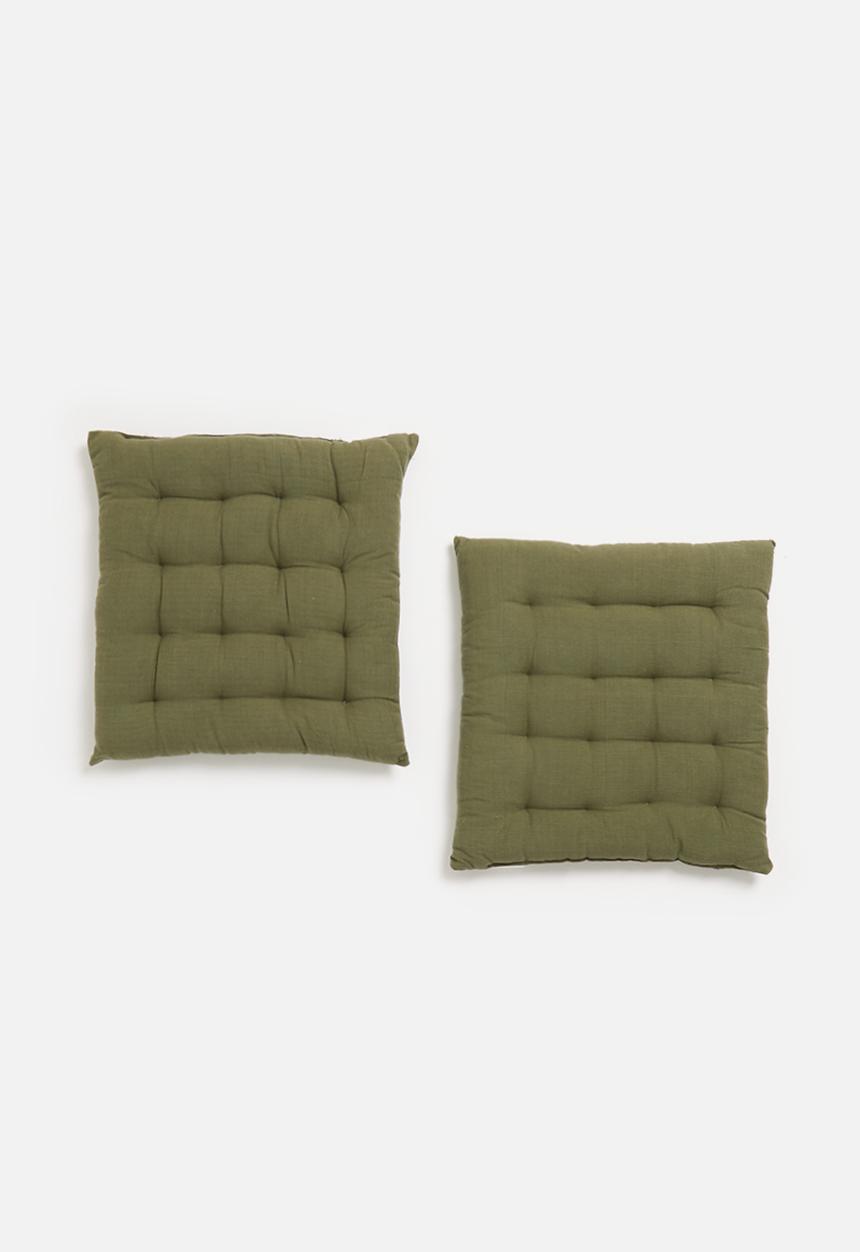 H&S - Set of 2 chair pad - olive