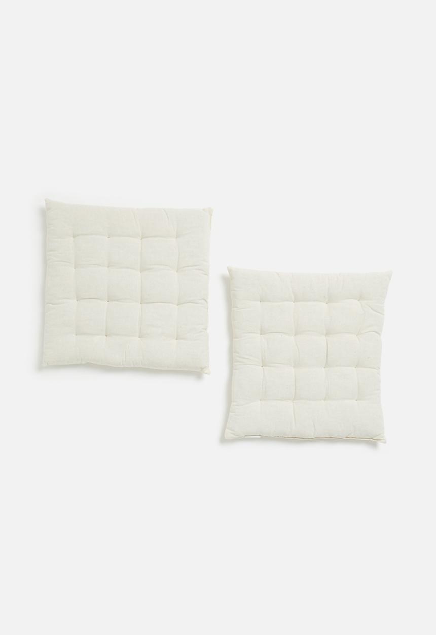 H&S - Set of 2 chair pad - white