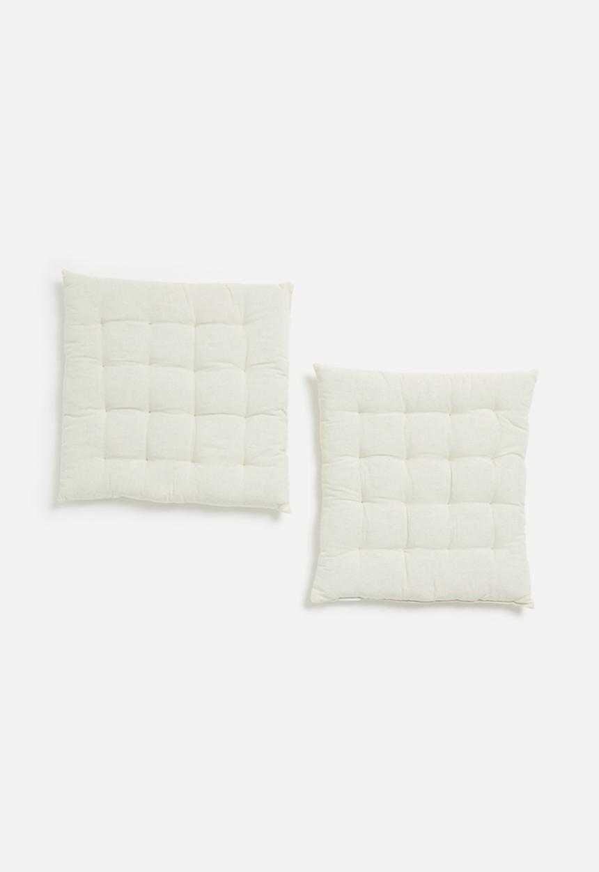 H&S - Set of 2 chair pad - white