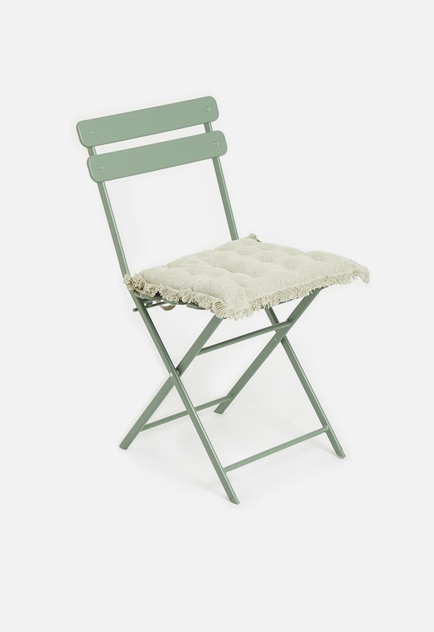 H&S - Set of 2 fray chair pad - stone