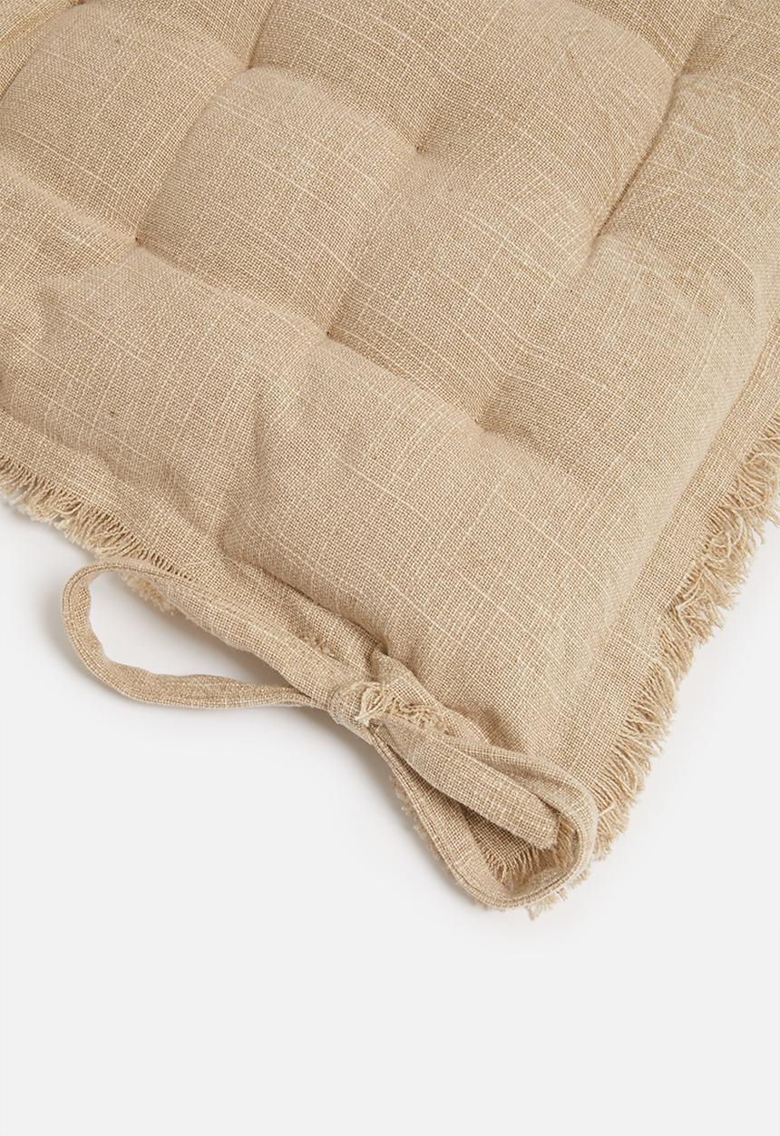 H&S - Set of 2 fray chair pad - sand