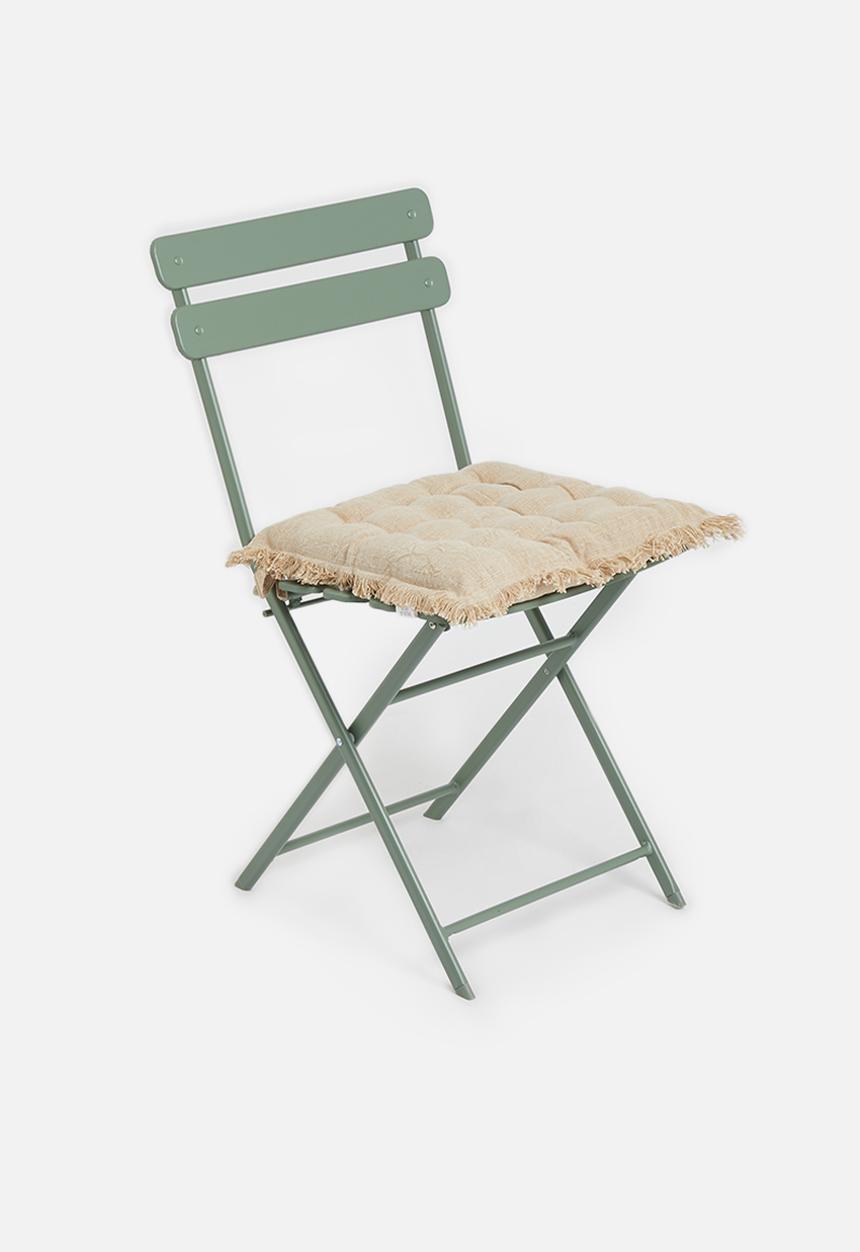 H&S - Set of 2 fray chair pad - sand