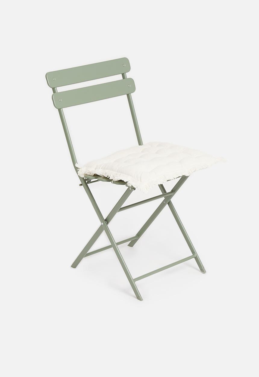H&S - Set of 2 fray chair pad - ecru