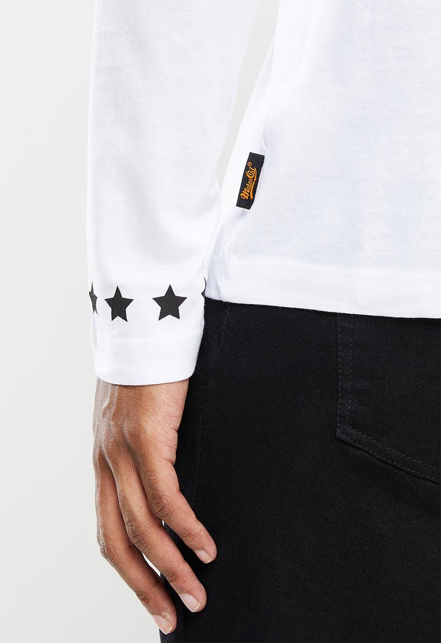 Brave Soul - Smash long sleeve tee - white & black
