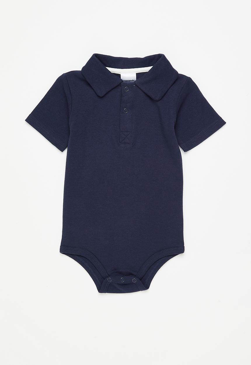 Pop Candy - Baby boys golfer babygrow - navy