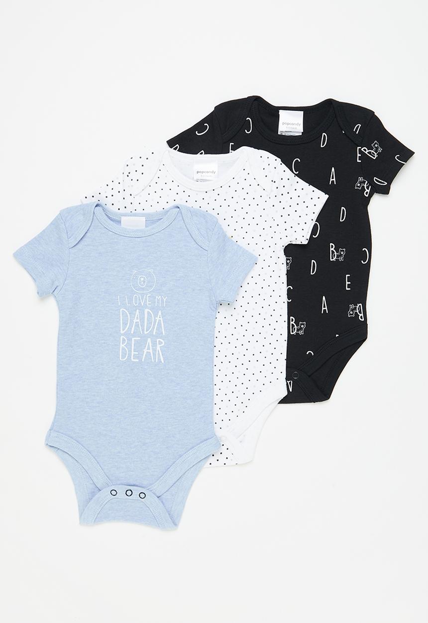 Pop Candy - Baby boys 3 pack babygrows - multi 