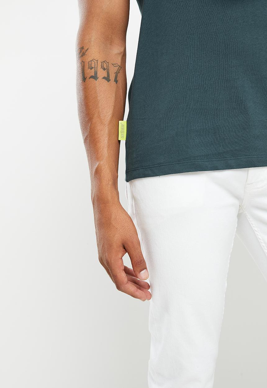 urban° - Urban gel and reflective print chest tee - navy