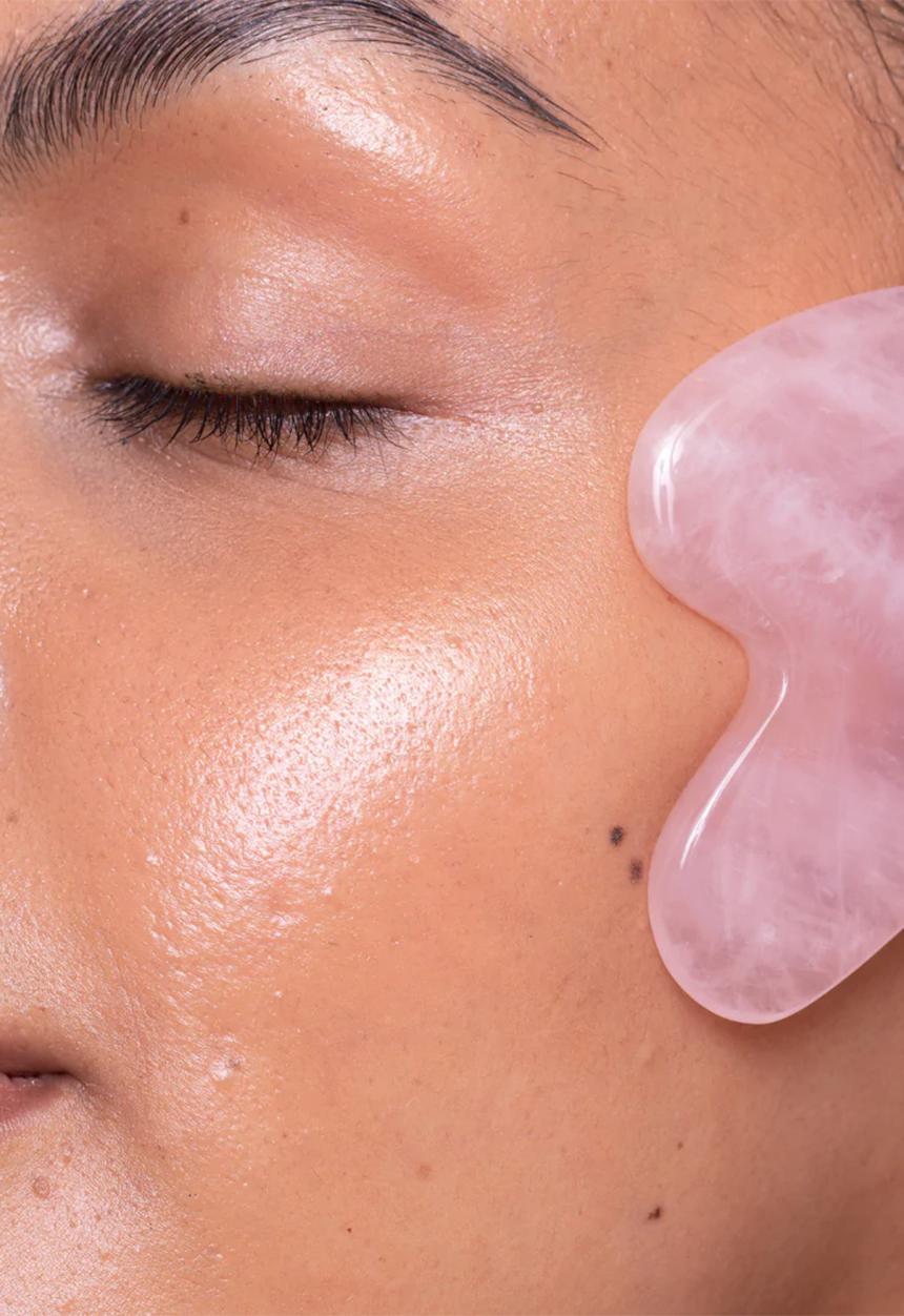 Standard Beauty - Gua Sha 100% Rose Quartz - Facial Massager