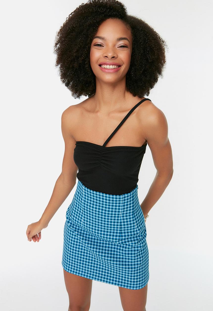 Trendyol - Asymmetrical strap top - black