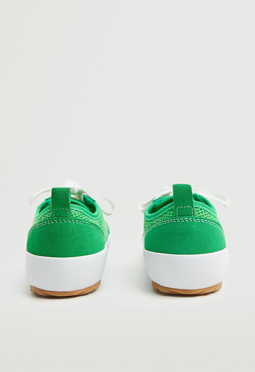 MANGO - Cruz leather mix sneaker - green