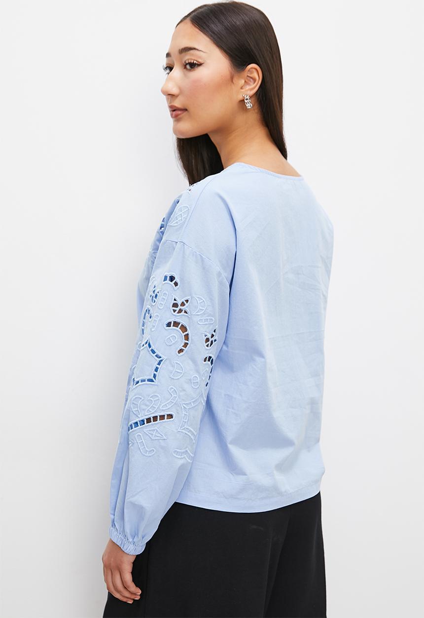 Superbalist - Anglaise v-neck tunic - blue