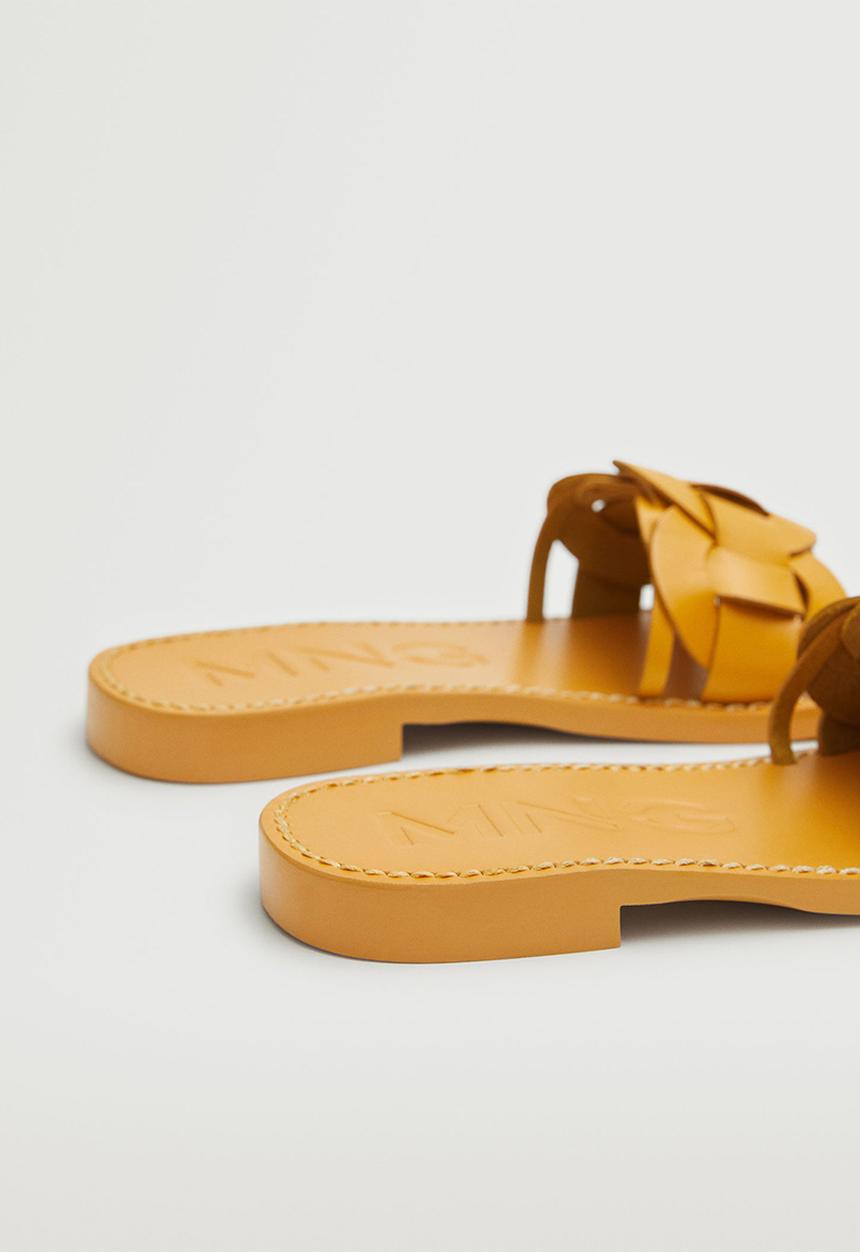 MANGO - River leather sandal - medium yellow
