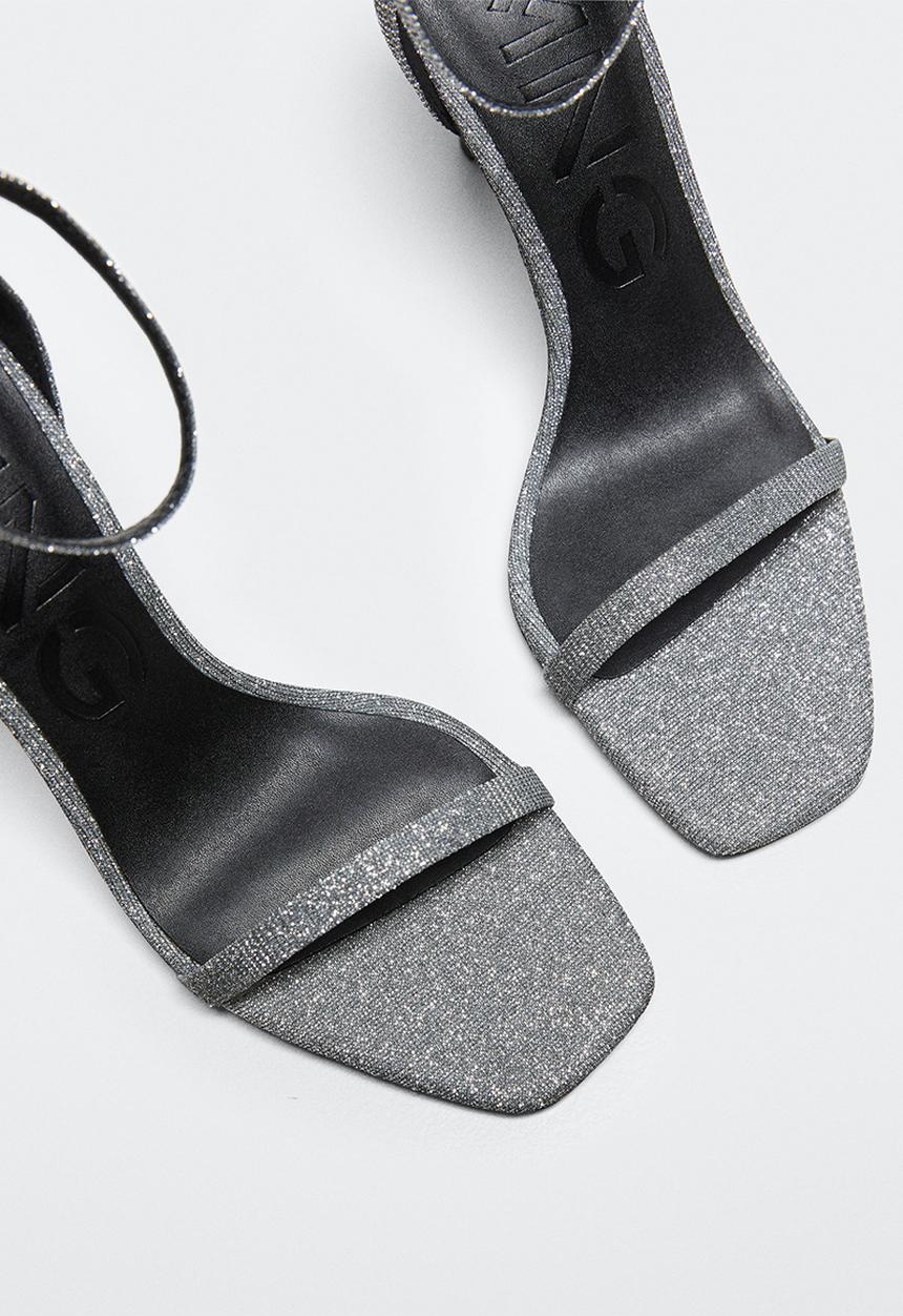 MANGO - Aussie1 barely there stiletto heel - silver
