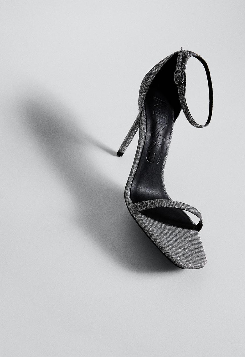 MANGO - Aussie1 barely there stiletto heel - silver