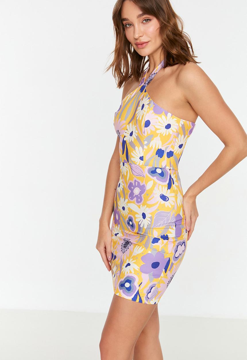 Trendyol - Floral print halter neck dress - multi
