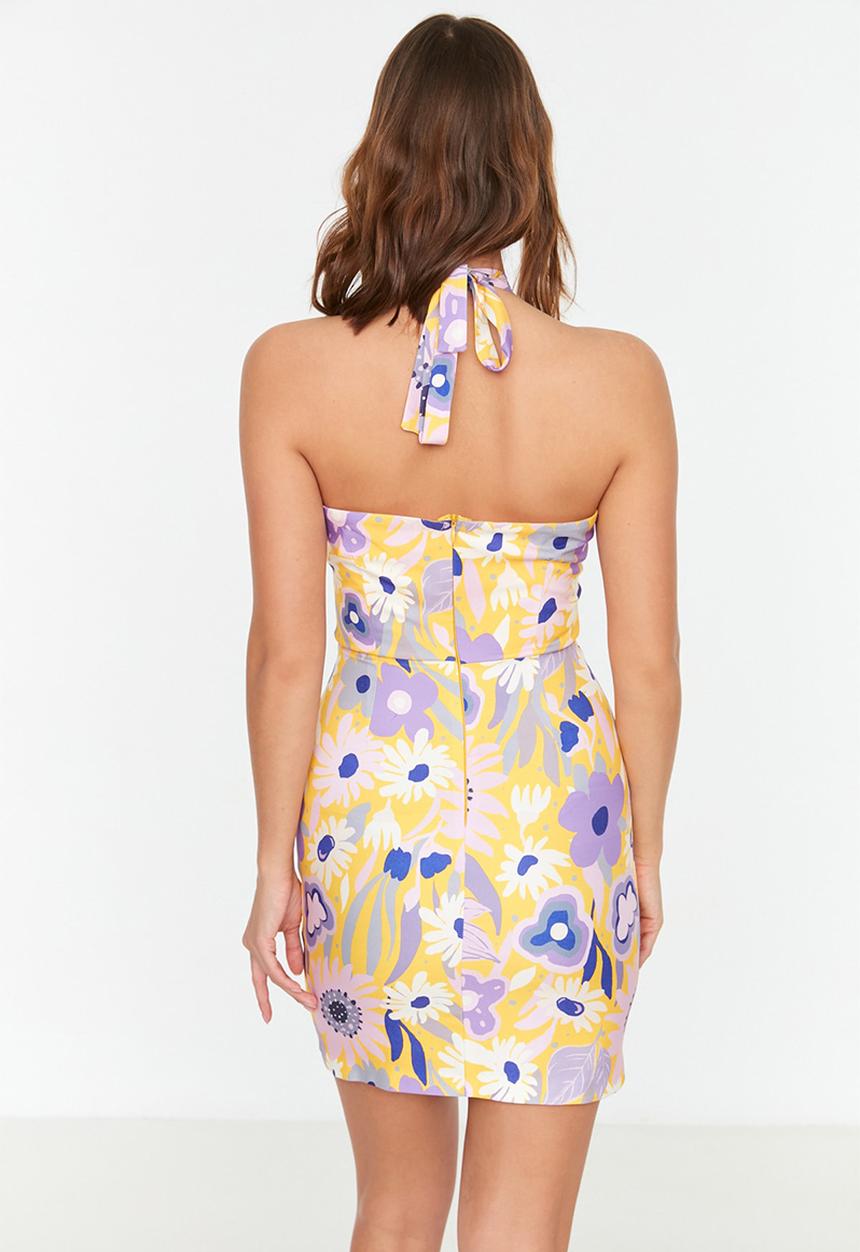 Trendyol - Floral print halter neck dress - multi