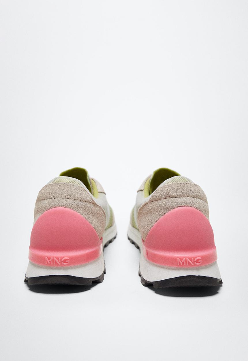 MANGO - Boston leather mix sneaker - light pastel grey