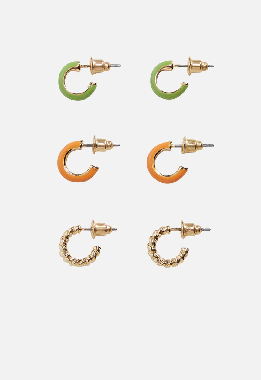 MANGO - Earrings green - gold