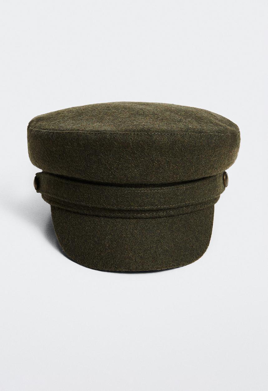 MANGO - Cap baker2 - khaki