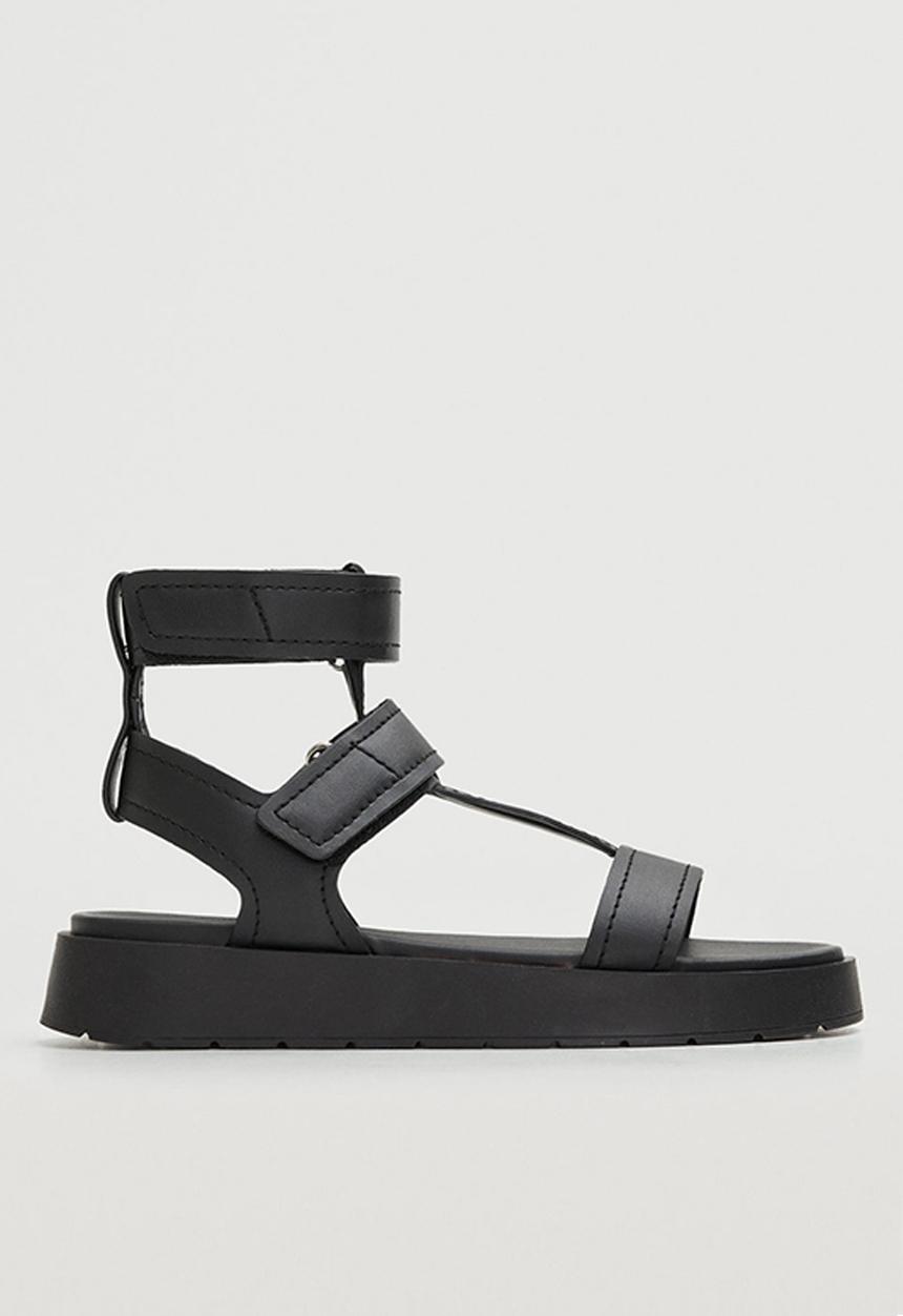 MANGO - Romi ankle-cuff sporty sandal - black