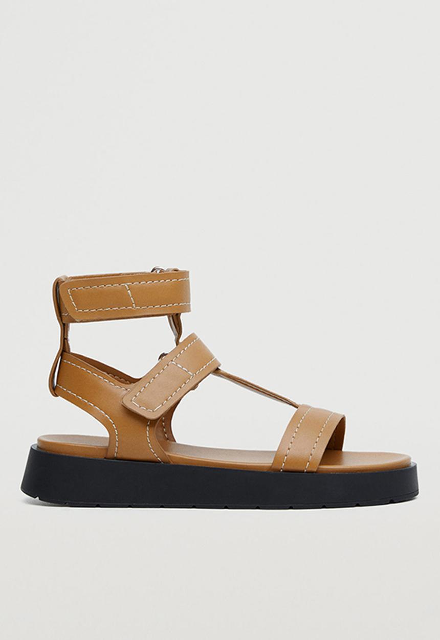 MANGO - Romi ankle-cuff sporty sandal - medium brown