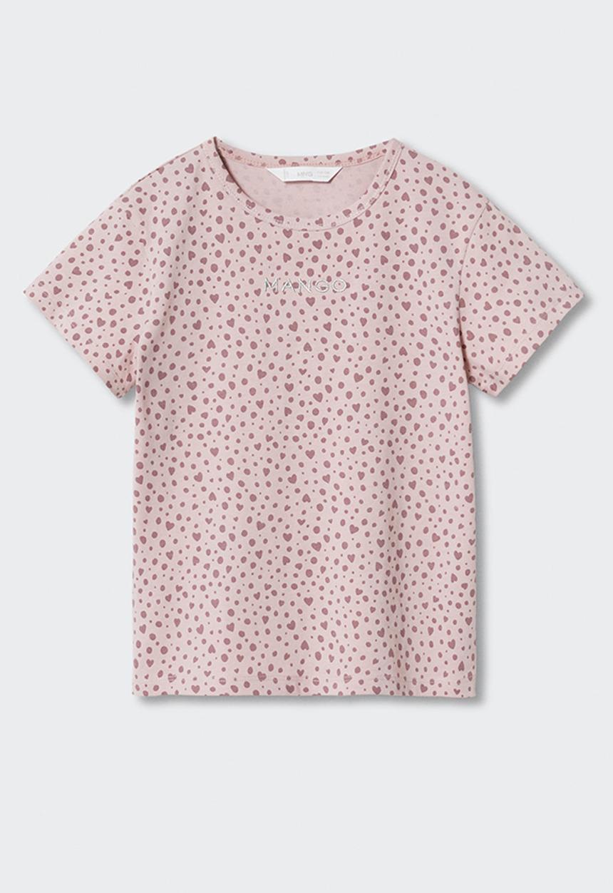 MANGO - Hearts short sleeve tee - purple