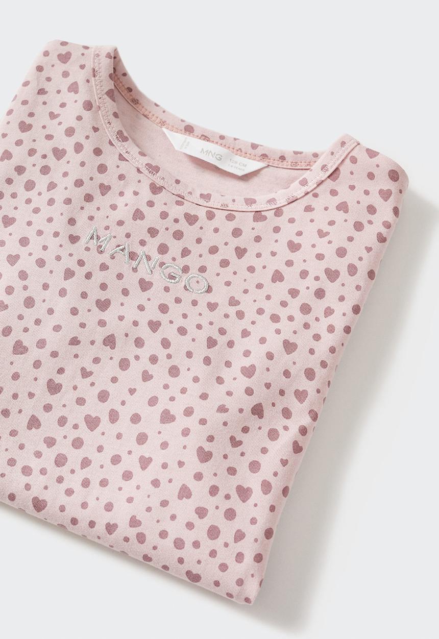 MANGO - Hearts short sleeve tee - purple
