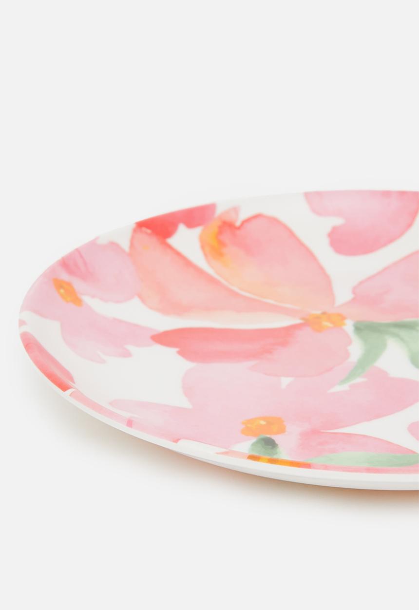 Excellent Houseware - Rose melamine side plate set of 3- pink