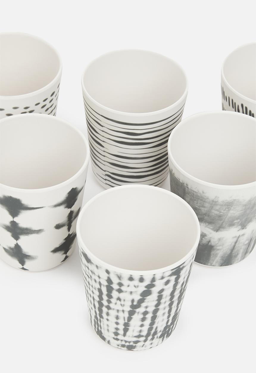 Excellent Houseware - Bori melamine mug set of 6- multi