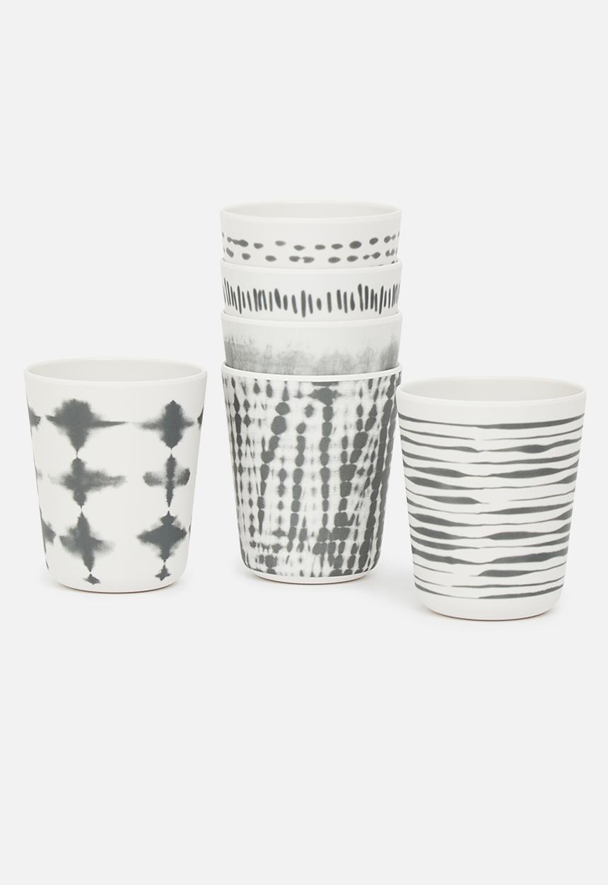 Excellent Houseware - Bori melamine mug set of 6- multi