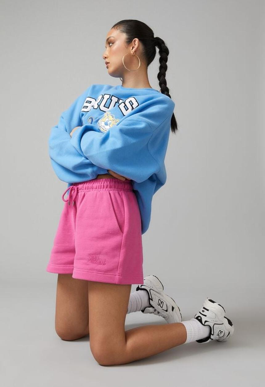 Factorie - Boxy fleece short - raspberry rose