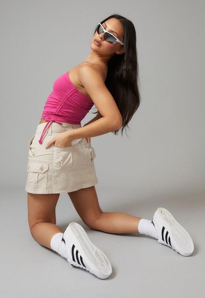 Factorie - Micro mini cargo skirt - light stone
