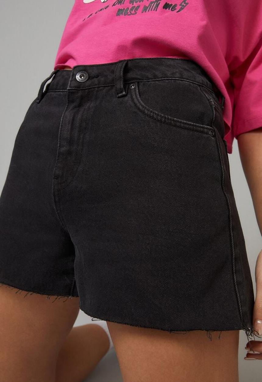 Factorie - Relaxed denim short - washed black