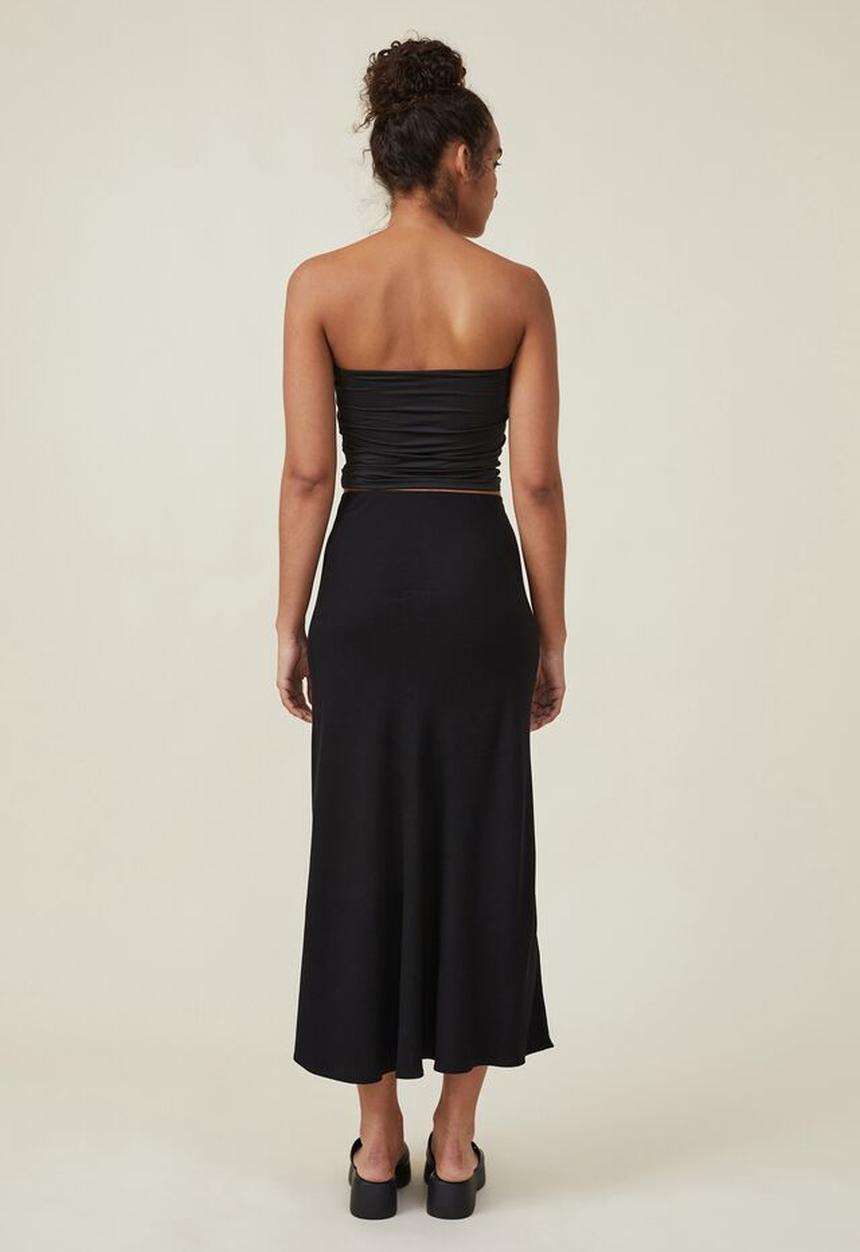 Cotton On - Bloom maxi slip skirt - black