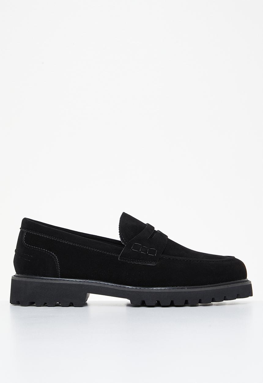 PC - Penny suede slip-on - black
