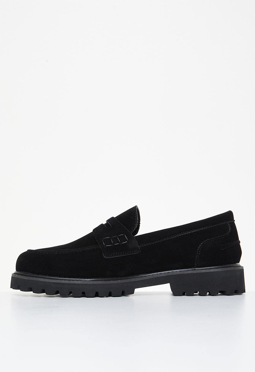 PC - Penny suede slip-on - black