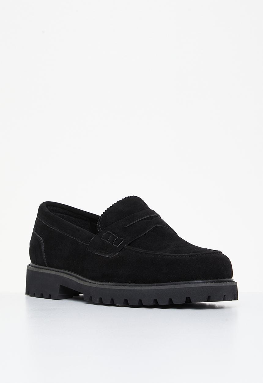 PC - Penny suede slip-on - black